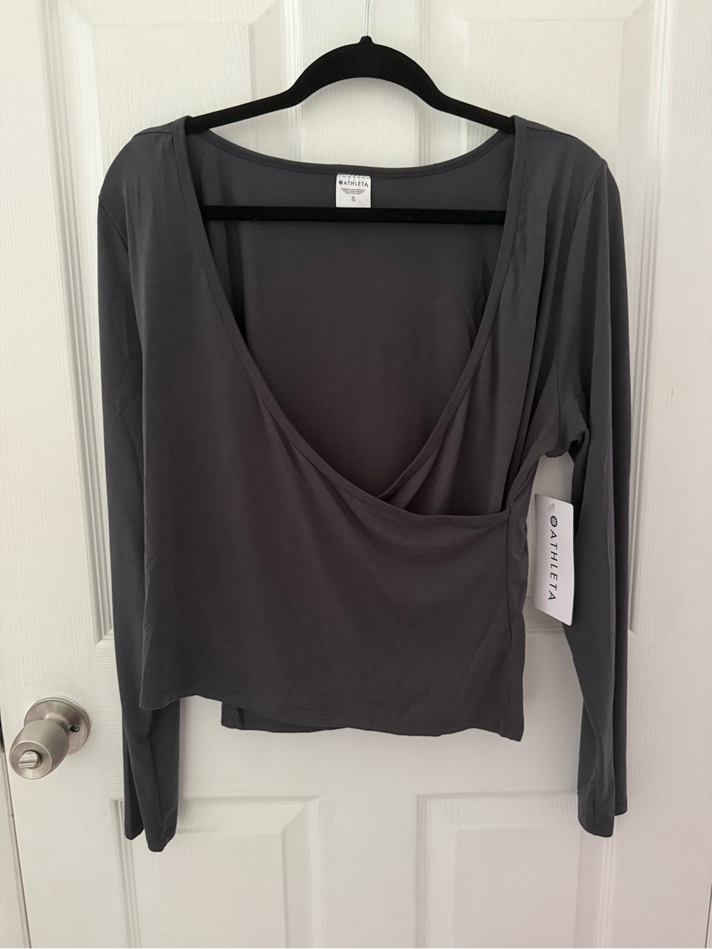 Athleta Fast Track With Ease Rib Reversible Long Sleeve Top Size XL NWT